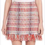 Tory Burch Tara Skirt Indigo Lurex Tweed Fringe Sz 2 Rare Runway 2016 Collection Photo 3