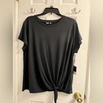 Vera Wang NWT$30 Simply Vera  Soft Cotton Tie Front Short Sleeve Tee 2XL Black Photo 2