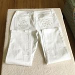 Chico's White Jeans Bedazzled Embellished Embroidered Pockets - Sz 2 Short Photo 9