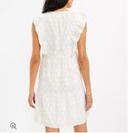 Loft Shimmer Clip Ruffle Tie Neck Dress Photo 1