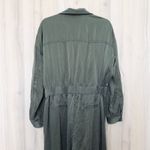 LilySilk Womens Silk Jumpsuit Size L Green Utility Chic Minimalist Quiet Luxury Size L Photo 5