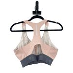 Zella  Bra Womens Large Sports Go Run Perforated Sustain Pink Gray Racerback Photo 4