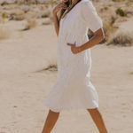 Roolee  Thinking Out Loud Eyelet Midi Dress In Ivory Photo 0