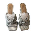 Badgley Mischka Jewel  Hype Knot Wedge Evening Sandals Silver Metallic 5.5 Photo 1