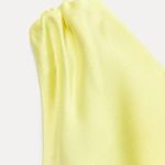 ZARA maxi dress satin effect formal wedding asymmetrical lemon yellow wedding Photo 10