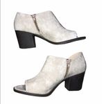 None Tan size 8 1/2 open ankle zippered booties Photo 1