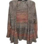Anthropologie Knitted & Knotted Womens Cody Ombre Peplum Cardigan Sweater Multic Pink Size XS Photo 0