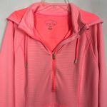 Tangerine  Women's Athleisure Striped Orange Hoodie Size Medium Photo 2