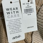 Aerie Sweater Chunky Deep V Neck Oversized 100% Cotton Beige M NWT Photo 6