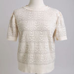 Cream Knit Short Sleeve women’s Sweater size xsmall Photo 0