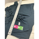 Forever 21 Womans Navy Long Sleeve V Neck Ruffle Accent Tie Front 1x Plus Blouse Photo 4