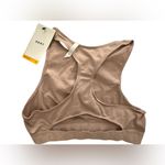 DKNY  Tan Ribbed Cropped High Neck Racerback Tank NWT Photo 1