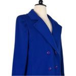 Alorna Vintage Winter Coat Long Wool Double Breasted Royal Blue Women’s Size 14 Photo 5