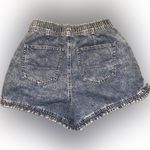 American Eagle Outfitters High Waist Ruffle Hem Elastic Blue Jean Mom Shorts 2 Photo 8