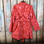 Garnet Hill Pink Floral Button Down Belted Light Jacket Size 10P Photo 6