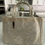 Oscar de la Renta  NM‎ Floral Lace Canvas Handbag BOHO Beach Everyday Tote Bag Photo 0
