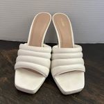 ALDO Women’s Gennia White Puffy Leather Slide Heeled Sandals sz 8 in EUC Photo 1