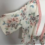 Band of Gypsies  Kimono Floral Oversized Travel Beach Boho Festival Coral Cream Photo 1