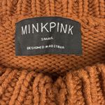 MINKPINK  Cara Crochet Sweater Crop Women Size Small Pointelle Brown Cable Knit Photo 5