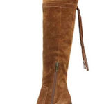 Franco Sarto Dolce Vita Chocolate Brown Suede Over the Knee Stacked Heel Boots Photo 0