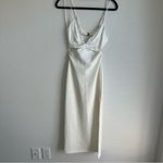 Abercrombie & Fitch Multi Fabric Cut Out Midi Dress in Ivory Size XS Photo 1