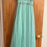 Morgan & Co Turquoise Green Strapless Formal Prom Dress Juniors Sz 1/2 Sequin Photo 8