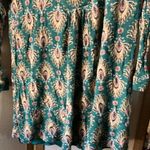 Dee Elle  Teal Top with Patterned Trim medium Photo 4
