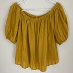 BP Golden Yellow Flowy Off the Shoulder Boho Peasant Blouse, size M Photo 0