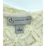 Dress Barn db Cream Lace Bell Sleeve Blouse/Top Size L Boho Romantic HI-Lo Photo 10