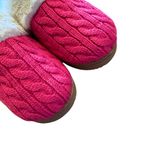 NEW J. Crew Pink Cable Knit Scuff Faux Fur Slippers Size 10 Photo 2