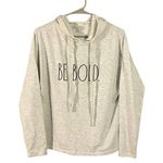 Rae Dunn Gray Graphic Be Bold Long Sleeve Hooded Pullover Sweatshirt Women Sz XS Photo 0