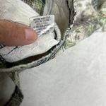 KEREN hart Green Jean Jacket with Artistic Botanical Print Size M Photo 11