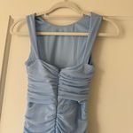 Selfie Leslie Blue Sleeveless Ruched Ruffle Asymmetrical Maxi Dress XSmall NWT Photo 4