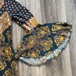 Free People  Bell Sleeves Tunic with Mandarin Collar Magic Mystery Printed M Photo 7