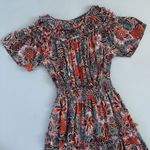 MISA Los Angeles Misa Suki Cerulean Flora Metallic Chiffon Floral Ruffle Midi Dress Photo 5