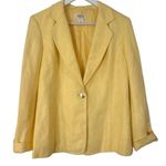 Talbots Vintage 100% linen yellow single button blazer 6 Photo 0