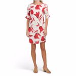 NWT Allegra Masetti tulip print linen dress Cotton Linen Floral Red Photo 2