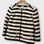 Crown & Ivy Womens Full Zip Coat Striped Size Small S New NWT $89 Photo 0