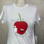 AGOLDE  T-Shirt Tee Thank You Cherry Much Fruit Print Short Sleeve White‎ Size XS Photo 5