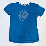 Lucky Brand Luxury-Soft Rayon Stretchy Logo Tee Shirt-XS Blue Photo 1