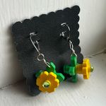 LEGO Flower Earrings Yellow Photo 1