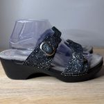 Dansko  Sophie Slide Sandal 11.5-12 42 Stingray Print Blue Geometric Strap Buckle Photo 0