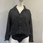 Faith Connexion Silk Dress Shirt Bodysuit Black Size 10 Photo 2