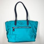 Michael Kors Kelsey Tote Turquoise Blue Nylon Travel Large Shoulder Bag Purse Photo 1