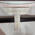 Rebecca Taylor Daniella Floral Jacquard Silk Blend 3/4 Tie Sleeve Blouse Pink 4 Photo 8