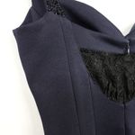 Alberto Makali Navy Blue Black Less Sweetheart Fitted Cocktail Dress Photo 9