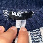 BDG Sweater Womens Small Blue White Long Sleeve Crewneck Crop Top Striped Photo 2