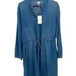 A New Day  Womens‎ Button Front Chambray Drawstring Denim Dress Blue Medium NWT Photo 0