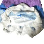 Storia Crochet Mini Skirt, Knit, Colorblock Womens Sz M Purple Blue White NWOT Photo 2