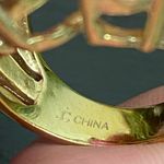 JC China Signed Pink Fuchsia Pink Cluster Crystal Cocktail Ring Size 5.5 Photo 15